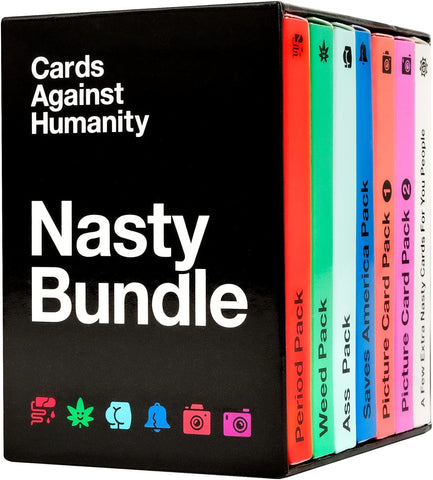 Cards Against Humanity: Nasty Bundle (Card Game) Pre-Owned: 190 Cards Total (Cards May Not Be Original to Set/Box)