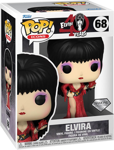 Funko POP! Icons #68: Elvira 40 Years - Elvira (Diamond Colection) (Funko POP!) Figure and Box w/ Protector