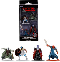 Dungeons & Dragons: Die-cast Metal Collectible Figures 4-Pack (Drizzt: Drow Elf Ranger, Dragonborn Cleric, Human Fighter, Mind Flayer) (Jada Toys) NEW