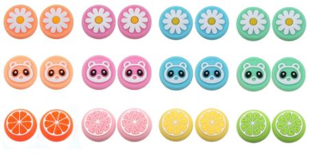Rubber Thumb Grip Cover (Set of 2) Assorted (Nintendo Switch) New