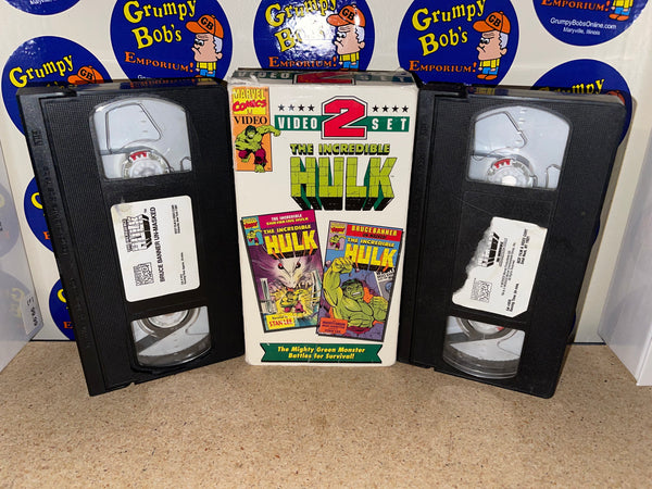 The Incredible Hulk 2 Video Set: Bruce Banner Unmasked! / The Incredible Shrinking Hulk! (Marvel Comics Video) (VHS) Pre-Owned*