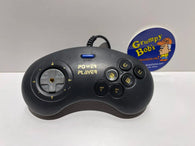Wired Controller: Power Player - 6 Button - Black (Sega Genesis) Pre-Owned