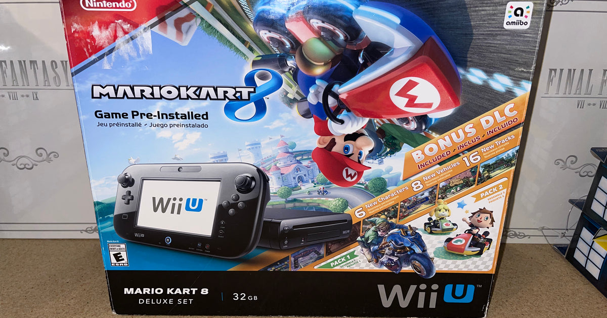 Wii U Console Deluxe Black 32GB, Item, Box, and Manual