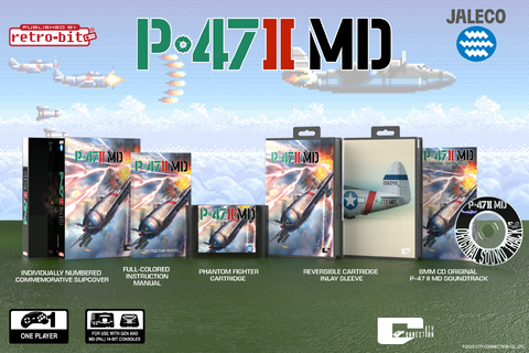 P-47 II MD (retro-bit) (Jaleco) (Sega Genesis and Mega Drive) NEW (◕‿‿◕。)
