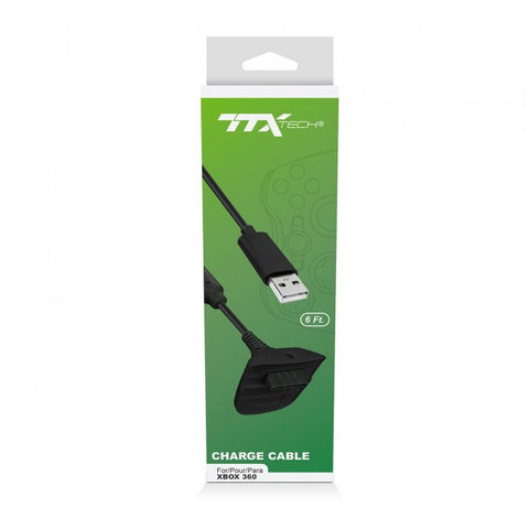 Controller Charge Cable - Black (TTX Tech) (Xbox 360) NEW