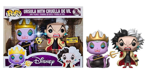 POP! Disney 2 Pack: Ursula with Cruella De Vil (Hot Topic Exclusive) (Funko POP!) Figure and Box (Box Damage)