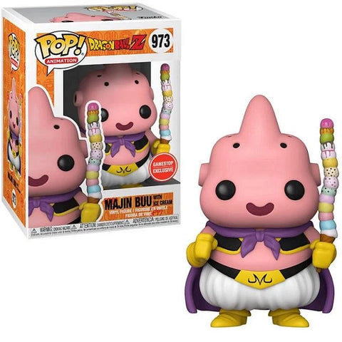 POP! Animation #973: Dargon Ball Z - Majin Buu with Ice Cream (GameStop Exclusive) (Funko POP!) Figure and Box w/ Protector