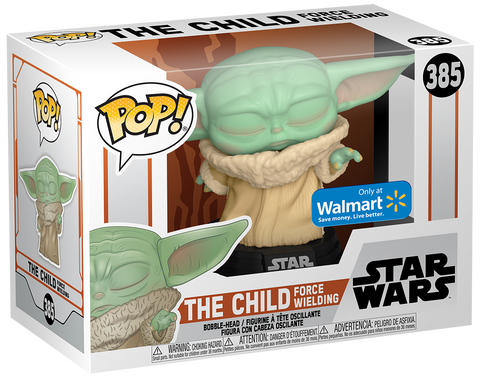 POP! Star Wars #385: The Mandalorian - The Child (Force Wielding) (Wal-Mart Exclusive) (Funko POP!) Figure and Box w/ Protector