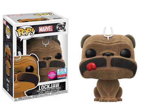 POP! Marvel #257: Inhumans - Lockjaw (Flocked) (2017 Fall Convention Exclusive) (Funko POP!) Figure and Box w/ Protector
