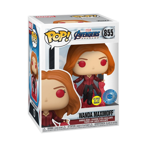 POP! Marvel #855: Avengers Endgame - Wanda Maximoff (Glows in the Dark) (POP in a Box Exclusive) (Funko POP!) Figure and Box w/ Protector