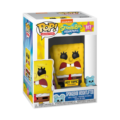 POP! Animation #917: Spongebob Squarepants - Spongebob Weightlifter (Nickelodeon) (Hot Topic Exclusive) (Funko POP!) Figure and Box w/ Protector
