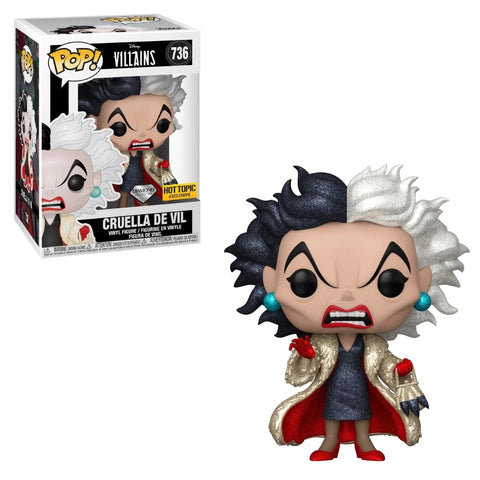 POP! Disney #736: Villains - Cruella De Vil (Diamond Collection) (Hot Topic Exclusive) (Funko POP!) Figure and Box w/ Protector