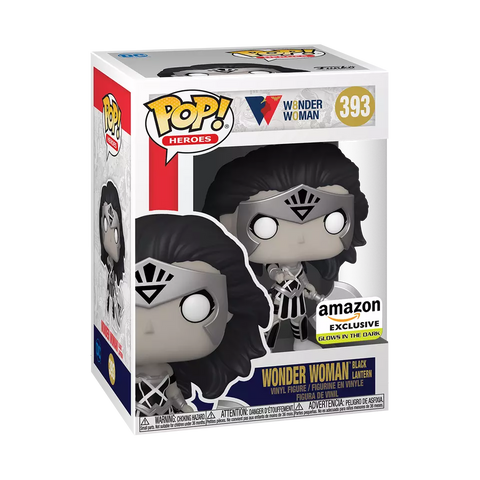 POP! Heroes #393: Wonder Woman Black Lantern (Amazon Exclusive) (Glows in the Dark) (Funko POP!) Figure and Box w/ Protector