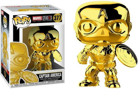 POP! Marvel #377: Marvel Studios The First Ten Years - Captain America (Funko POP! Bobble-Head) Figure and Box w/ Protector