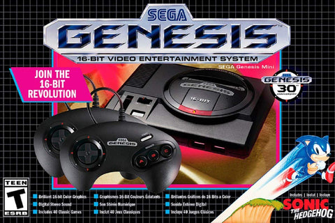 System w/ 2 Controllers + 42 Pre-Loaded Games (Sega Genesis Mini) Pre-Owned
