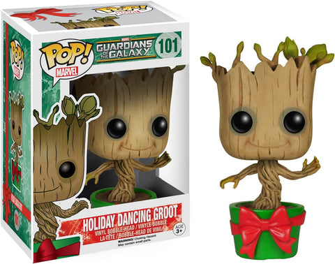 POP! Marvel #101: Guardians of the Galaxy - Holiday Dancing Groot (Funko POP! Bobble-Head) Figure and Box w/ Protector