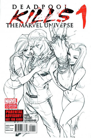 Deadpool Kills The Marvel Universe: (2nd Printing Variant) Issues 1-4 (Black and White Covers) (Comic Book Set) Pre-Owned: Bagged and Boarded