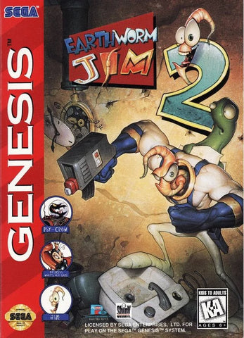 Earthworm Jim 2 (Sega Genesis) Pre-Owned: Cartridge, Manual, and Box