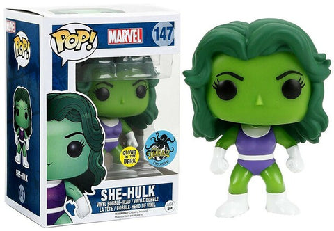 POP! Marvel #147: She-Hulk (Glows in the Dark) (Comikaze Exclusive) (Funko POP! Bobble-Head) Figure and Box w/ Protector