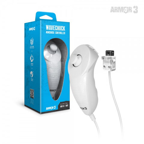 "WaveChuck" Nunchuck Controller for Wii U / Wii (White) - Armor3 (NEW)