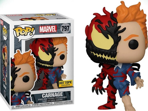 POP! Marvel #797: Carnage (Hot Topic Exclusive) (Funko POP! Bobblehead) Figure and Box + Protector