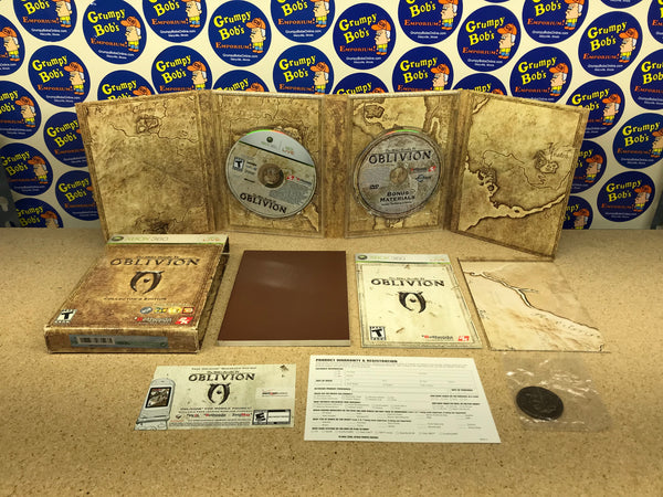 The Elder Scrolls IV: Oblivion Collector's Edition (Xbox 360) Pre-Owned: Game, Bonus Disc, Manual, Map, Pocket Guide, Registration Card, Insert, COIN, Foldout Case, and Slipcover Box (As Pictured)