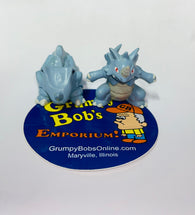 Tomy / Nintendo Pokemon / RHYDON (Approx. 1 5/8")  and RHYHORN (Approx. 1 3/8") / PVC Mini Figure SET of 2 / CGTSJ / Pre-Owned / Some Surface Marks / See Photos
