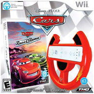 Racing Wheel  - Red - Cars/Pixar (Wii Nintendo) Pre-Owned