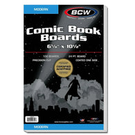 Comic Book Boards - 100 Pack - Modern - 6 5/8 x 10 1/2 (BCW) NEW