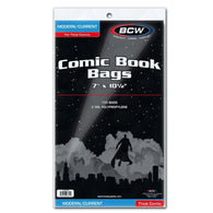 Comic Book Bags - 100 Pack - Current/Modern Thick - 7 x 10 1/2 (BCW) NEW