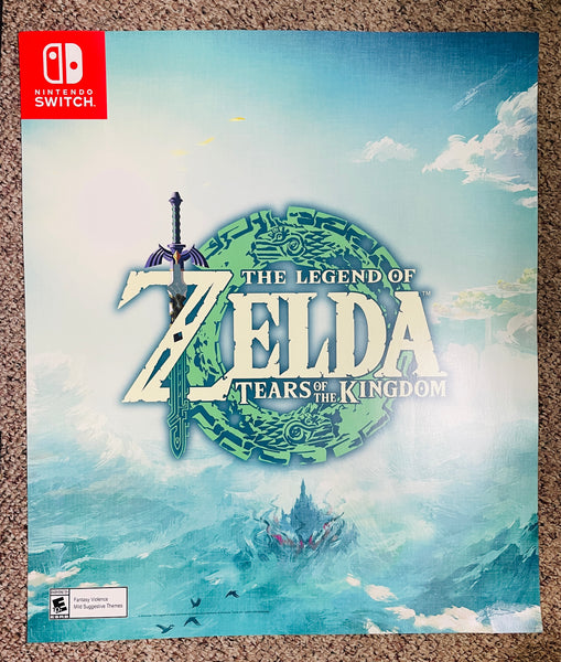 Nintendo Switch / The Legend of Zelda: Tears of the Kingdom LOGO / 24" x 28" Store Promo Display POSTER / Pre-Owned / Some Creases-Wear / FOR IN-STORE PICK-UP ONLY