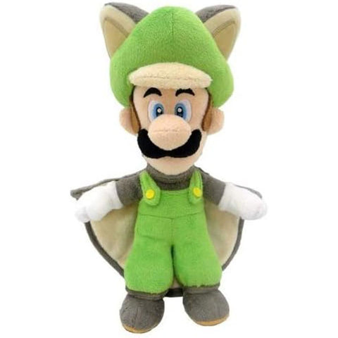 Super Mario Flying Squirrel Luigi Plush - 9" (Sanei) NEW