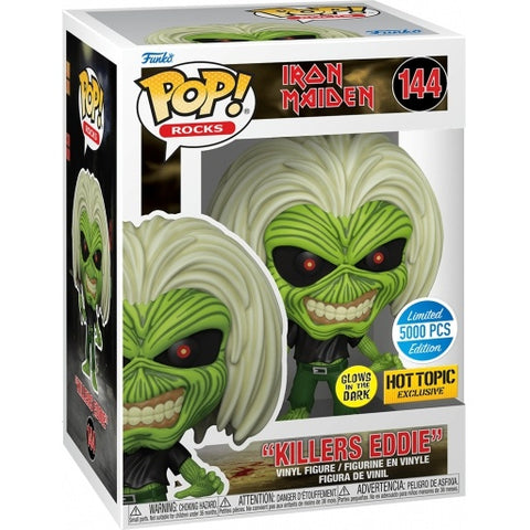 POP! Rocks #144: Iron Maiden "Killers Eddie" (Glows in the Dark) (5000 Limited Edition) (Hot Topic Exclusive) (Funko POP!) Figure and Box w/ Protector