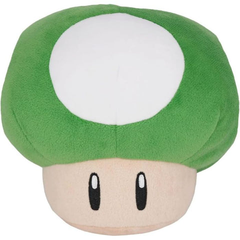 Super Mario: 1UP Mushroom - Green - 6" Plush (Sanei) NEW