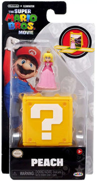 The Super Mario Bros. Movies: Peach Mini Figure w/ ? Block (Nintendo) (Jakks Pacific) NEW