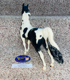 Breyer Reeves / American Saddlebred Stallion Black and White Pinto / Approx. 10 1/2" x 13" / Pre-Owned / No Box / See Pictures