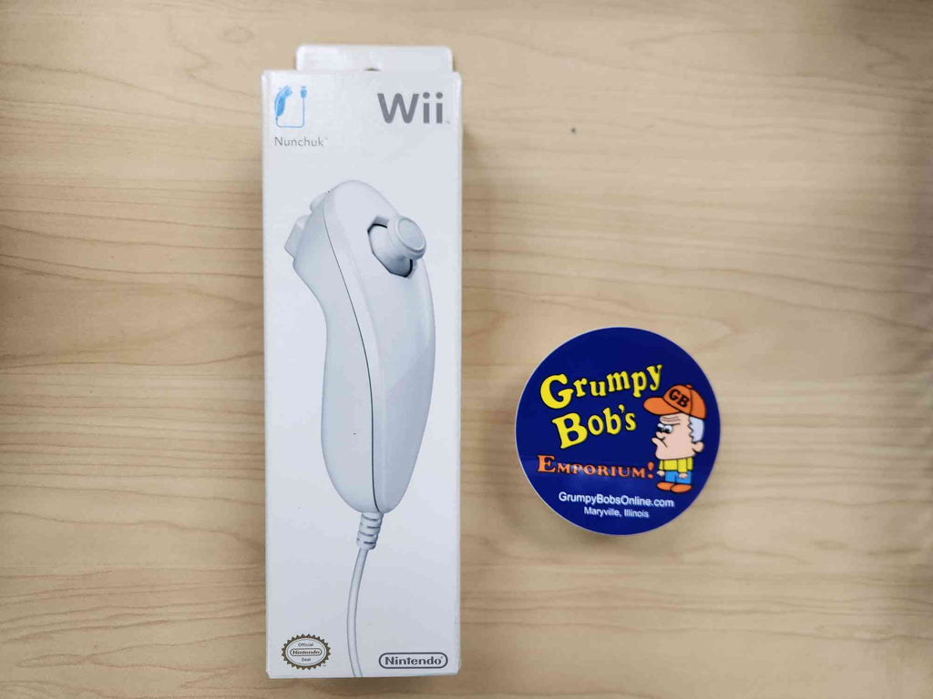 Nunchuck - White - Official (Slim Box Version) (Nintendo Wii) NEW