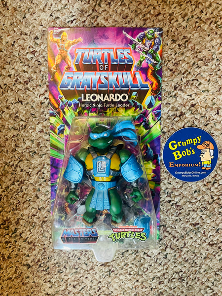 2023 / Mattel / Masters of the Universe / Nickelodeon TMNT / TURTLES OF THE GRAYSKULL / LEONARDO - Heroic Ninja Turtle Leader! / NEW on Unpunched Card / See Pictures