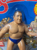 1985 / LJN Toys, Ltd. / Titan Sports / WWF / Asst. #5423 / Wrestling Superstars / BRUNO SAMMARTINO  /  New on Damaged / Torn / Taped Card / SEE Pictures