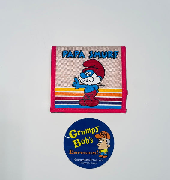 RARE / 1983 / Wallace Berrie & Co., Inc. / PAPA SMURF / Nylon Wallet with Velcro Closure / New w/o Package - Appears to have Never been Used / SEE PHOTOS