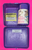 Disney's Beauty and the Beast Plastic Lunch Box and Thermos / with Care Instructions / Aladdin /  1990's / Pre-Owned / See Pictures