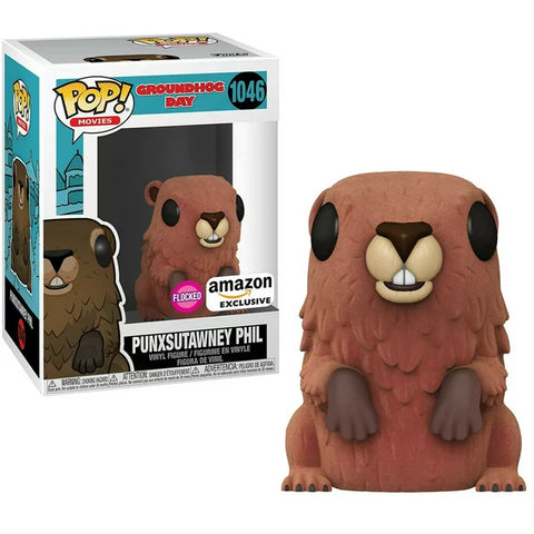 POP! Movies #1046: Groundhog Day - Punxsutawney Phil (Flocked) (Amazon Exclusive) (Funko POP!) Figure and Box w/ Protector
