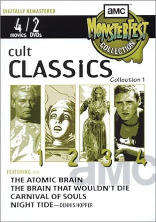 AMC Monsterfest Collection - Cult Classics, Vol. 1 (The Atomic Brain / The Brain That Wouldn't Die / Carnival of Souls / Night Tide) (DVD) Pre-Owned