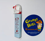 Vintage / PEZ Dispenser / BOZO the CLOWN with Die Cut-Out on Side / No Feet / Patent No. 2.620.061 (1952-1968) / Austria / Pre-Owned / Some Wear/Paint Loss / SEE PHOTOS