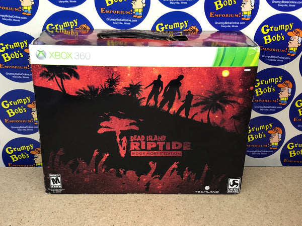 Dead Island Riptide [Rigor Mortis Edition] (Xbox 360) Pre-Owned: Game (Factory Sealed), Suitcase, Bobble Figurine, Severed Hand Bottle Opener/Fridge Magnet, Bungalow Key with Wooden Tag, and Box (As Pictured)