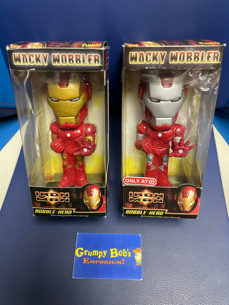 Wacky Wobbler Bobble-Head: IRON MAN Gold or Silver mask (2008 Marvel) (Funko) NEW