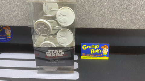 Star Wars: Shower Curtain Hooks - Rebel & Empire - White [Set of 12] (Disney) NEW in Package (See Notes)