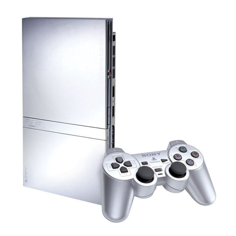 System (Slim Model - Silver) w/ NEW 3rd Party Controller (Sony Playstation 2) Pre-Owned (Discounted: Will NOT read Blue PS2 discs)