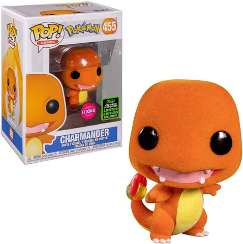 POP! Games #455: Pokemon - Charmander (Flocked) (2020 Spring Convention Limited Edition Exclusive) (Funko POP!) Figure and Box w/ Protector