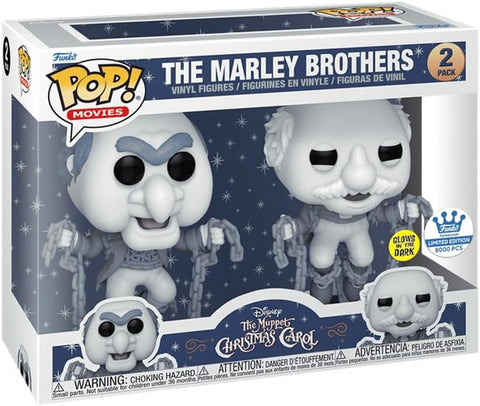 POP! Movies 2 Pack: Disney's The Muppet Christmas Carol - The Marley Brothers (Glows in the Dark) (Funko.com Limited Edition 8000 Pcs) (Funko POP!) Figure and Box*